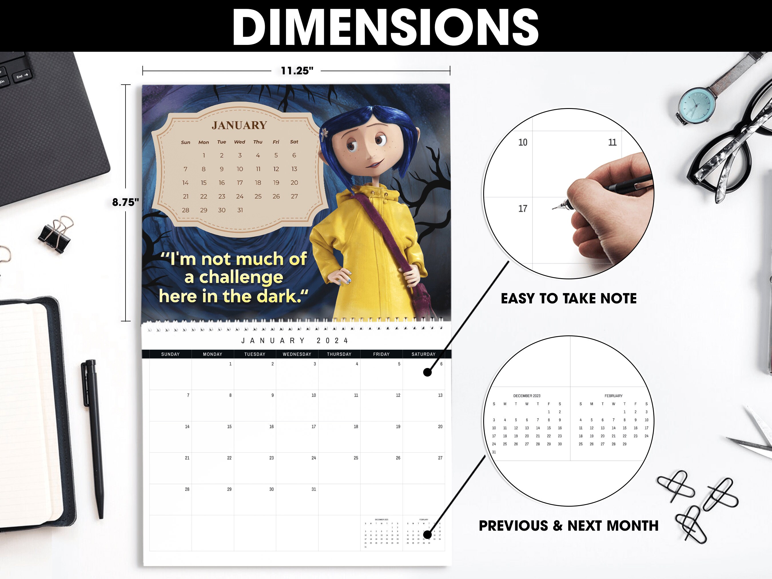 Desktop Calendars 2024 Coraline sold by Valet Celestial SKU 4206167