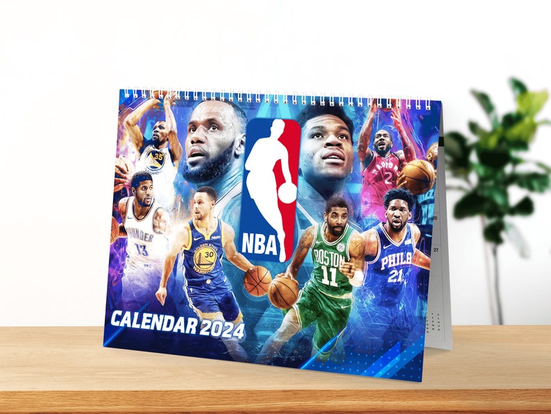 Desktop Calendars 2024 Nba Desk All Family Wall Stars Gift for Her