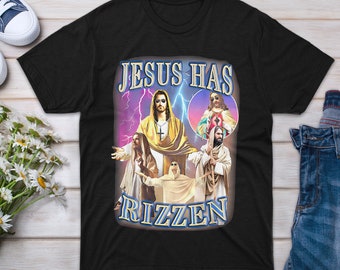 T-Shirt Jesus Sleeve Has Unisex Rizzen Family On Women Back Gift for Men He Boy Is Girl Rizzen Friend