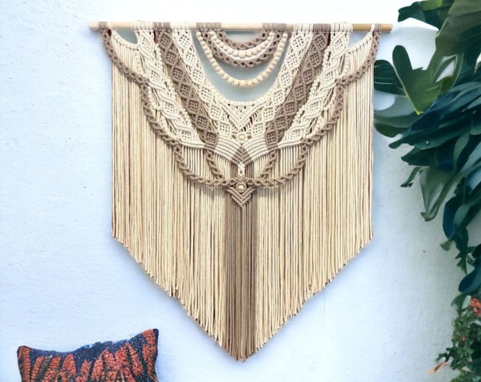 Macrame Wall Hanging - Hand-Woven Tapestry for Home Decor. Nordic Style Boho Decoration.Housewarming gift first home