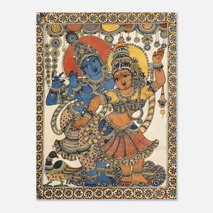 Radha Krishna Kalamkari Malerei