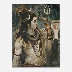 Shiva with Nandi Wall Art Classic Matte Paper Poster