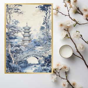 Chinoiserie Pagoda: Intricate Chinese Landscape