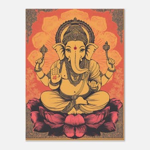 Póster clásico de papel mate con arte mural de Ganesha