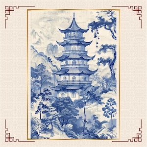 Chinoiserie painting: Pagoda simplicity