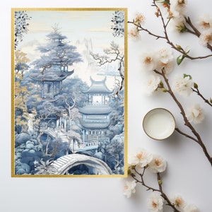 Intricate Impressions: Elaborate Chinoiserie Drawing Inspired by Chinese Architectural Splendor