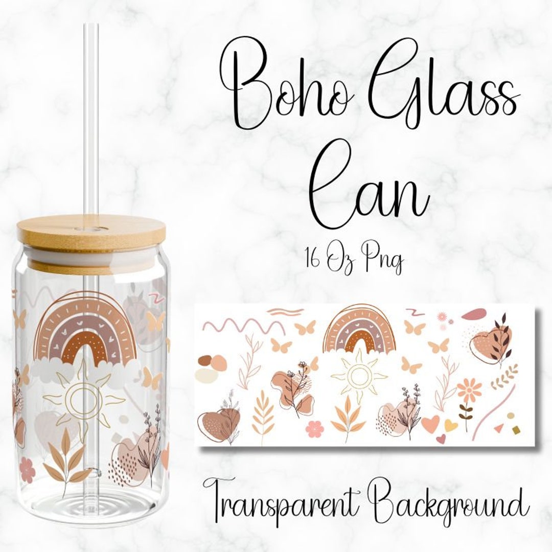 Boho Libbey Glass Wrap Png, Spring Flower 16oz Libby Beer Can Full Wrap ...
