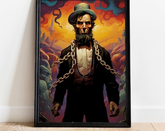 Lincoln i abolicjoniści, historyczna sztuka ścienna, pobieranie cyfrowe, wydruk plakatu, dekoracja, wystrój domu