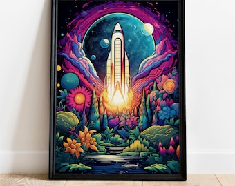 Apollo 11, Historyczna sztuka ścienna, Pobieranie cyfrowe, Wydruk plakatu, Dekoracja, Wystrój domu