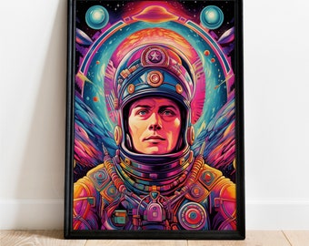 Pierwszy człowiek w kosmosie, Jurij Gagarin, Historyczna sztuka ścienna, Pobieranie cyfrowe, Wydruk plakatu, Dekoracja, Wystrój domu