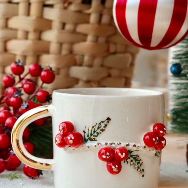 CHERRYFUL MUG - Mug à café en céramique cerise avec anse