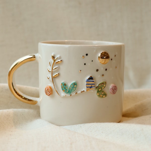 HAPPY FOREST MUG - Happy Forest Ceramic Coffee Mug with Handle