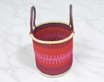 Woven Bolga Laundry Basket with Handles, African Handmade Storage