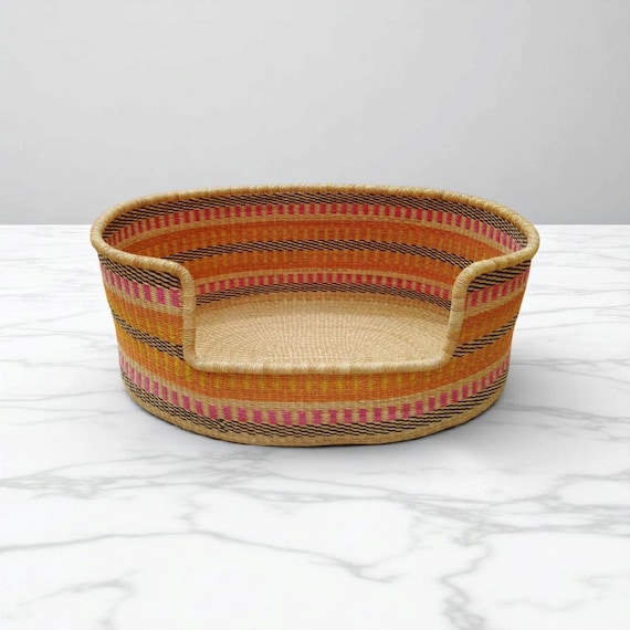 Hundebett Korb,Wicker Korb fr Hund,groes Hundebett mit Pad,Rattan  Haustierbett,Bolga Welpen Bett, handgemachtes Hundebett,Ghana Strohkorb, -  Etsy Schweiz