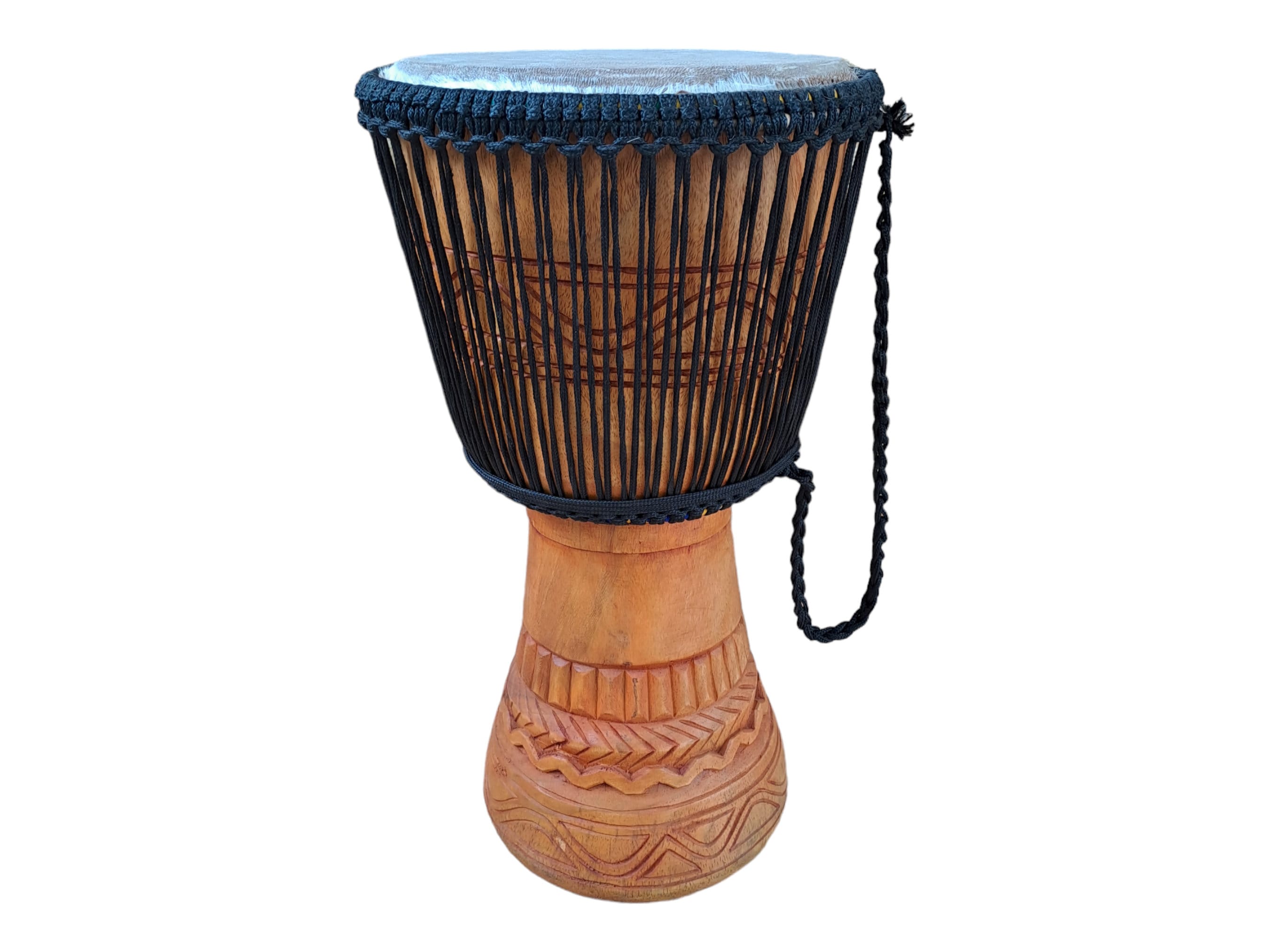 Handmade African Djembe Drum, Ghana Wooden Musical Instrument (12x22 ...