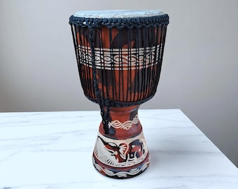 African Djembe Drum,ghana Drum 10x18 Inches,african Wooden Drum