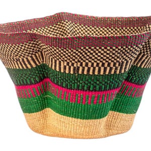 Handwoven Ghana Lampshade, Rattan Light Pendant Basket image 2