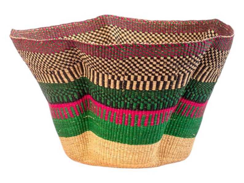Handwoven Ghana Lampshade, Rattan Light Pendant Basket image 2