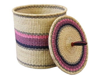 Rattan laundry basket/Laundry basket with lid/Wicker Basket for Storage/Laundry basket for storage/Bolga Woven Basket