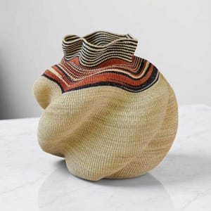 収納用編みかご/ポットバスケット 16 x 18インチ/植物用ボルガバスケット/フラワーバスケット/ホームデコレーションバスケット/アフリカンポットバスケット