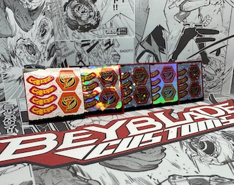 Beyblade Metal Dark Gesher Sticker Sheet Original / Holo