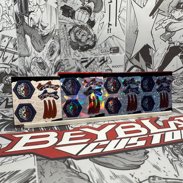 Beyblade Metal Spiral Fox Sticker Sheet Original / Holo
