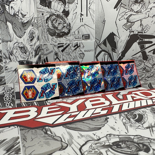 Beyblade Metal Storm Pegasus Sticker Sheet Original / Holo