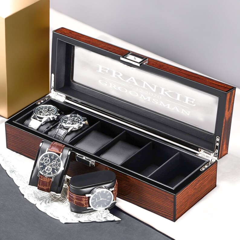 Personalized Watch Box for Men Multiple Slots Engraved Wooden Etsy UK