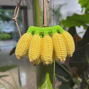 Banana Crochet Pattern Bunch of Banana Handmade,Banana Amigurumi Hanging for Car, Banana Crochet Pattern DIY Home Decoration