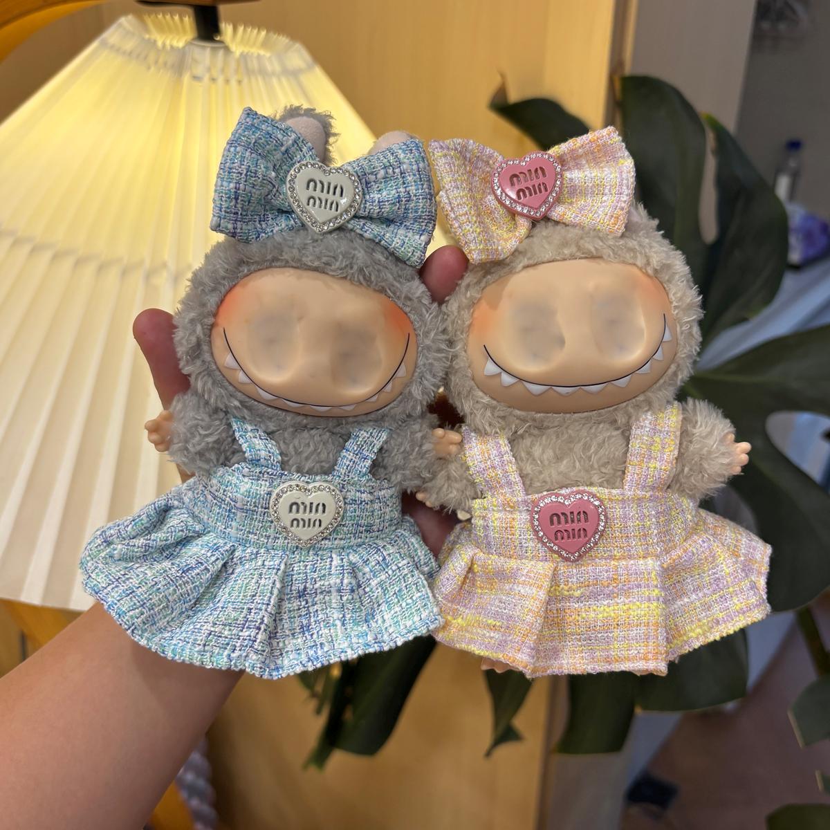 シャネルラブ　ラブブ コスチューム ラブブ着せ替え服 2点 新品 2点セット labubuラブブぬいぐるみ服 17cm 着せ替え