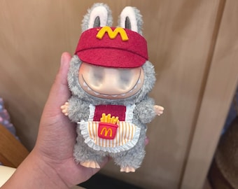 Hand-sewn Doll Clothes for Lobubu Cute Kawaii Clothes , Customized Personalized Doll Apron, Fits 15/17cm Dolls, ONLY CLOTHES
