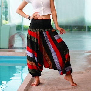 Baggy trousers with elasticated ankles hot sale