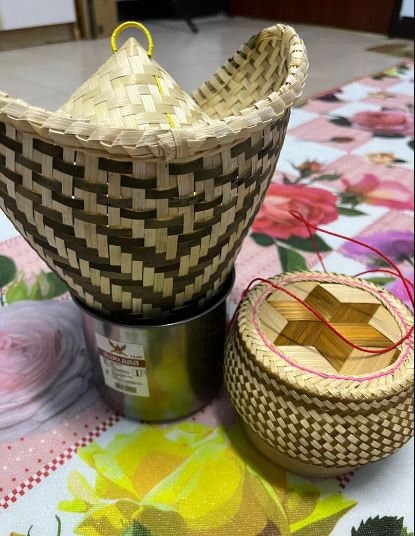 Sticky Rice Steamer PartyKindom 3pc Thailand Handmade Sticky Rice Maker ...