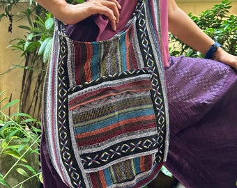 Bolso hobo de algodón tailandés hecho a mano: bandolera étnica bohemia