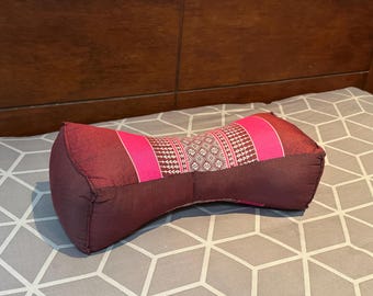 Handmade Thai Kapok Pillow Woven Neck Support Cushion Yoga  relaxation calm