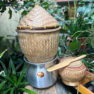 Handmade Bamboo Sticky Rice Steamer Set Traditional Thai Cooking - Etsy