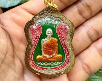 Luang Pu Maha Sila Amulet Coin: Thai Buddhist Charm for  charm protection
