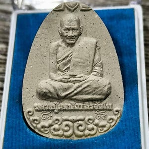 Authentic Luang Pu Maha Sila Thai Amulet Coin Buddhist Thai Thai Monk Talisman Powerful Buddhist Protection Luck and Blessings Charm