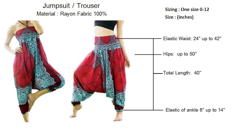 Turquoise Peacock Eyes Harem Pants & Jumpsuit Hippie pants Baggy stretchy pants Printed Yoga Pants Boho Bohemian Yoga Pants Unisex E6029 zdjęcie 4