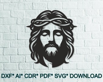 Jesus Digital Files – Jesus SVG , Jesus DXF - Dxf Svg Pdf Ai Cdr for Laser Cut, CNC, Plasma, Waterjet , Instant Download
