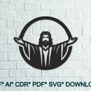 Jesus Digital Files – Jesus SVG , Jesus DXF - Dxf Svg Pdf Ai Cdr for Laser Cut, CNC, Plasma, Waterjet , Instant Download