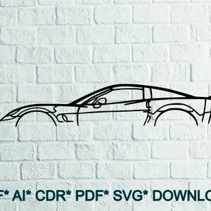 Chevrolet Corvette C6 Digital Files – Chevrolet Corvette C6 SVG , Dxf Svg Pdf Ai Cdr for Laser Cut, CNC, Plasma, Waterjet, Download