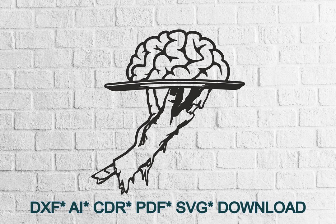Brain Dxf Brain SVG/DXF Hand Svgdxf Digital Download dxf, Svg, Pdf, Cdr, Ai Laser ...