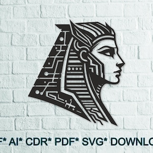 Queen Egypt Digital Files – Pharaoh Dxf - Pharaoh  Svg - Queen Egypt SVG , Queen Egypt DXF - Pdf Ai Cdr for Laser Cut, CNC, Plasma, Waterjet