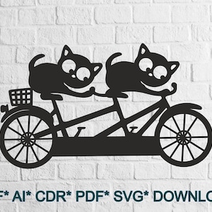 Cat SVG DXF, Animals cut file laser, dxf for plasma, Sweet cnc wood wall decor, svg for Cricut, Silhouette dxf, papercut template