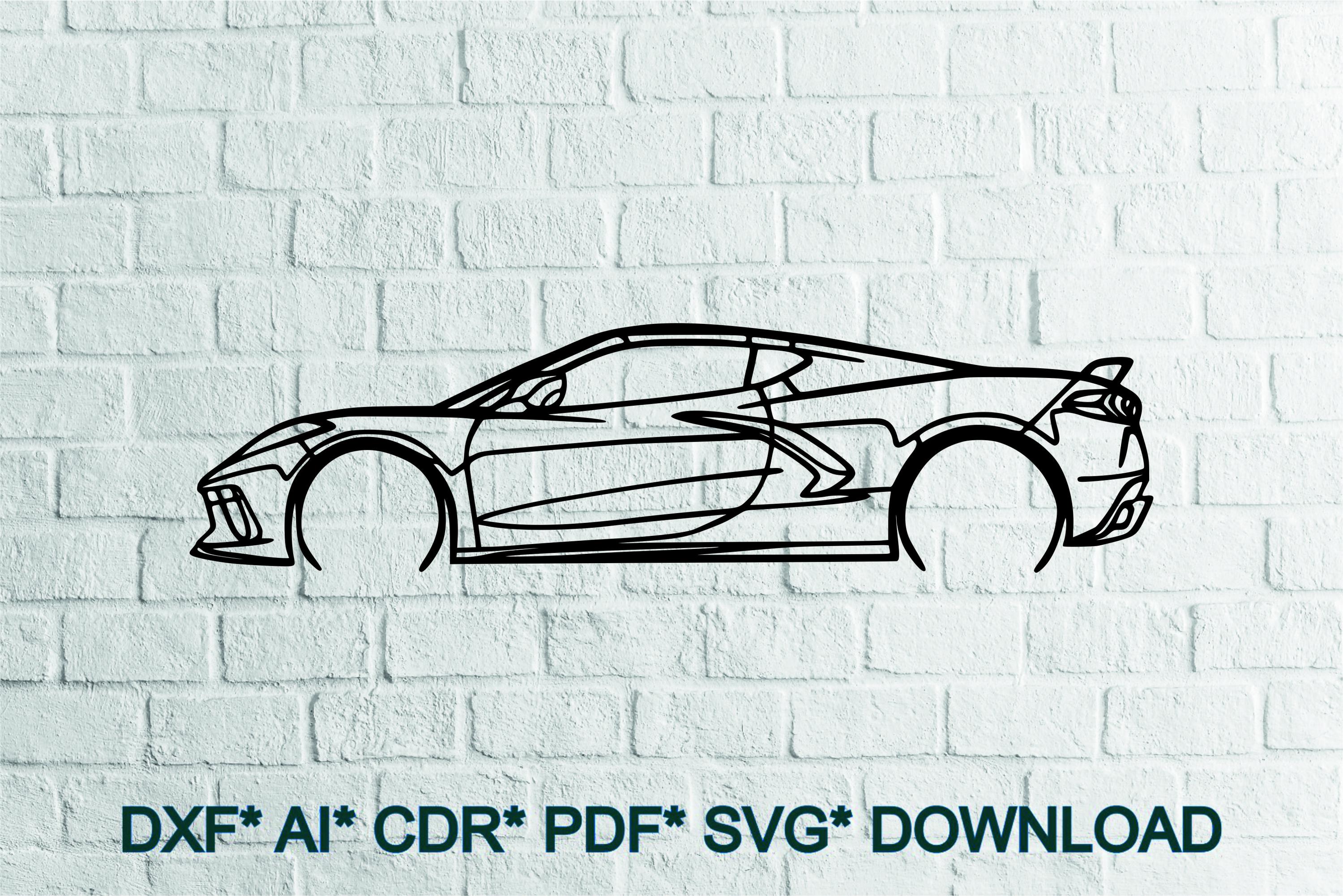 Chevrolet Corvette C8 Digital Files – Chevrolet Corvette C8 SVG , Dxf ...