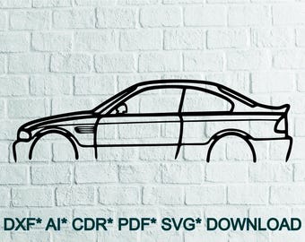 Fichiers numériques BMW - Bmw Z8 SVG, voiture dxf svg, Dxf Svg Pdf Ai Cdr pour découpe laser, CNC, plasma, jet d'eau, téléchargement