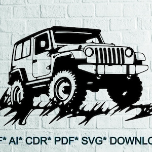 Suv Digital Files – Suv SVG, Suv DXF , off-road dxf , off-road svg, Dxf Svg Pdf Ai Cdr for Laser Cut, CNC, Plasma, Waterjet,Instant Download