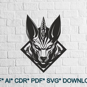Anubis SVG, Death cut file laser, dxf for plasma, Egyptian God cnc wood wall decor, svg for Cricut, Silhouette dxf, papercut template