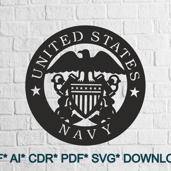 Arms - SVG/DXF - eagle svg\dxf - Digital Download (Dxf, Svg, Pdf, Cdr, Ai) - Laser CNC Plasma Waterjet - United Svg - States dxf - Navy dxf
